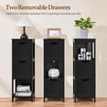 thumbnail image 5 of Small Bathroom Floor Cabinet with 2 Removable Drawers, Slim Storage Organizer Rack Stand for Bathroom, Kitchen, Corner, Small Space, Black, 5 of 6