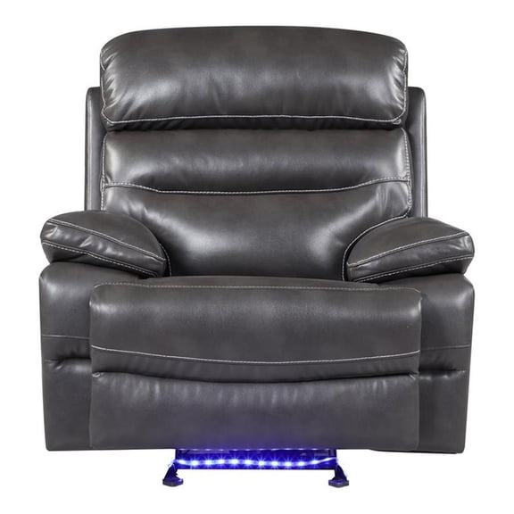 Titan Furnishings Modern Faux Leather Power Reclining Chair in Gray