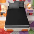 thumbnail image 4 of Erosebridal Abstract Striped Zipper Twin Comforter Sets with Fitted Sheet and 2 Pillowcases,Contemporary Geometric Stripes Zipper Bedding Set,Black Reversible,4 Pieces, 4 of 7