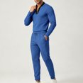 thumbnail image 4 of Zormilly Track Suits Mens Quarter Zip Pullover Elastic Waist Joggers Lounge Set with Pockets Casual Two Piece Outfits Sets, M-3XL, 4 of 5