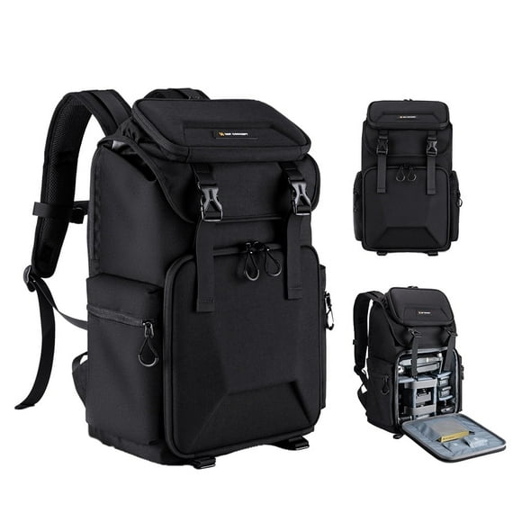 K&F Concept Camera Backpack Bag with Laptop Compartment for DSLR/SLR Mirrorless,25L Camera Case for Camera/Lens/Tripod Parts-Black