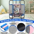 thumbnail image 4 of Cochan 60'' Trampoline for Kids with Enclosure Net, 5FT 600LBS Toddler Trampoline with Handlebar, Mini Small Kids Trampoline for Age 1-6, Birthday Gift for Kids, 4 of 7