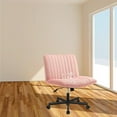 thumbnail image 2 of Joyfinity Water Proof  Criss Cross Chair with Wheels Plus Size Criss Office Chair Sit Cross-Legged Armless Swivel Home Modern Home Office Desk Chair Swivel Adjustable Vanity Chair, 2 of 6