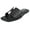 Black Pu, variant on Shoes Women Slip-On Cushioned Sandals H-Band Flat Flip-Flops Slides Square Toe KNIT-S Dark Brown 8