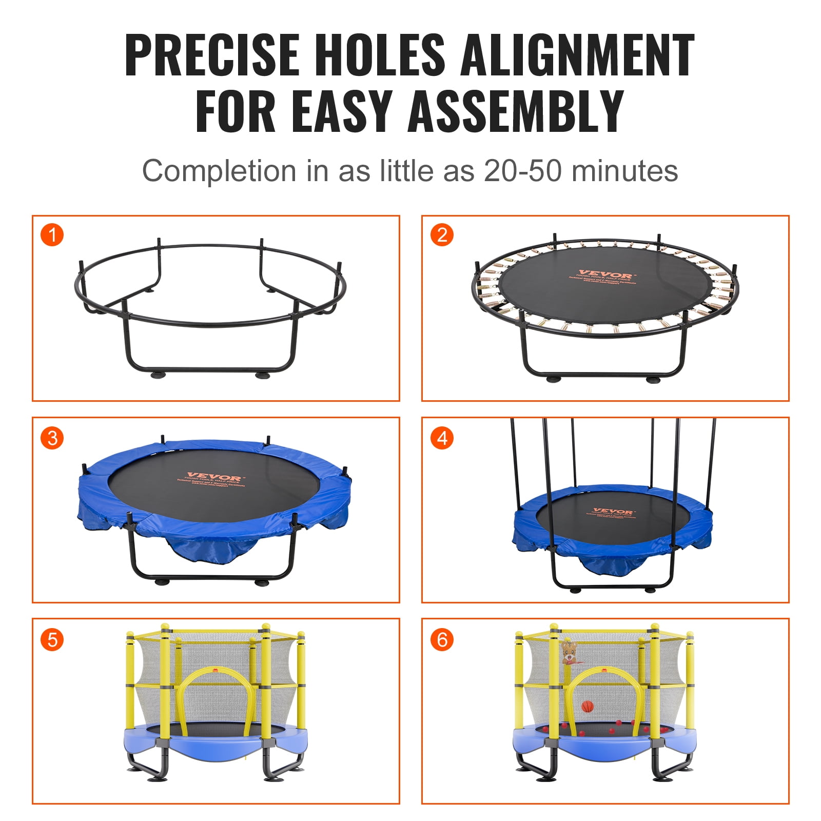BENTISM Trampoline for Kid's with Enclosure Net and Balls, Blue, 46.46" x 60.00" x 60.00"