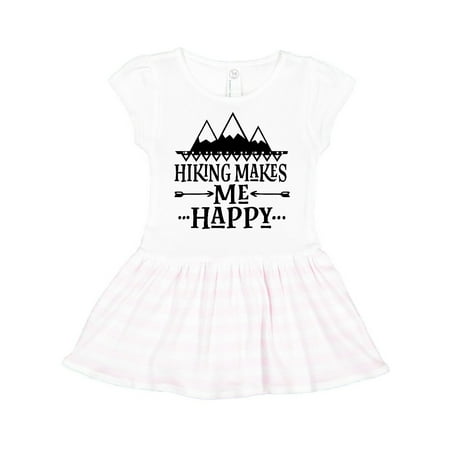 

Inktastic Hiking Makes Me Happy Mountain Hiker Gift Toddler Girl Dress