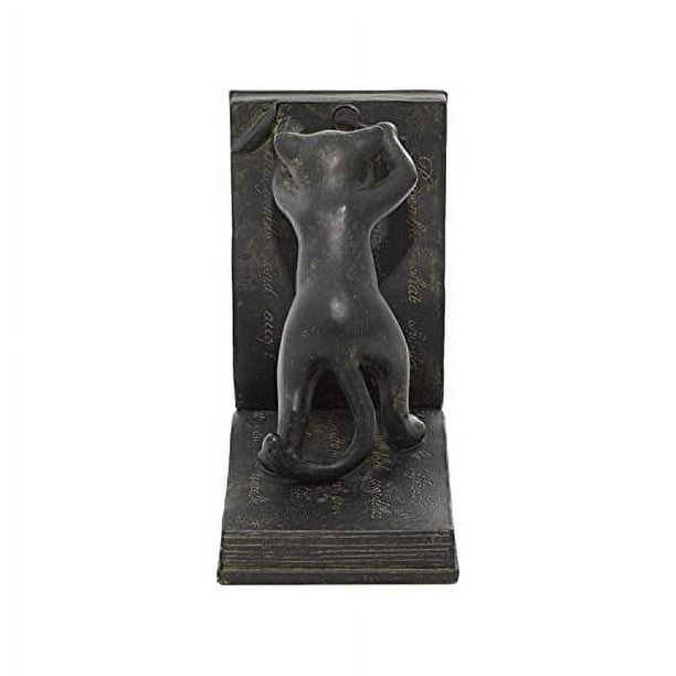 Deco 79 Fermalibri A Forma Di Gatto In Polystone - Coppia Per Amanti Dei Libri - Grigio, Modello 44690