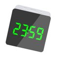 thumbnail image 2 of Reloj despertador digital LED Temperatura Escritorio Espejo de maquillaje Arte Snooze Reloj Dormitorio Decoración de oficina, Cuadrado kenally HA3237-06B, 2 of 6