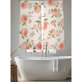 thumbnail image 5 of Pink Flower Sheer Curtains 2 Panels Set Peach Green Leaf Vintage Linen Fruit Abstract Sheer Window Curtains Light Filtering Rod Pocket Voile Drapes for Bedroom Living Room 52"x63", 5 of 9