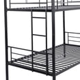 thumbnail image 5 of SYNGAR Twin over Twin Bunk Bed with Storage Space, Loft Bunk Bed with Built-in Ladder and Safe Guardrail, Heavy Duty Metal Bunk Bed for Kids Teens Adults Bedroom Apartment, Black, 5 of 9