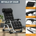 thumbnail image 6 of YYEAN Comfy Folding Chair, Folding Lounge Chair for Bedroom and Living Room, Folding Reclining Patio Chairs with Removable Cushion for Indoor Outdoor-Black Dark, 6 of 8
