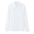 thumbnail image 6 of TKLPEHG Long Sleeve Tops for Women Lapel Button Shirt Loose Fashion Solid Color Lightweight Casual Fall Tops Comfy Blouses Pullover (White,XXXXXL), 6 of 7