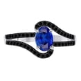 thumbnail image 4 of AoneJewelry 1.45 Ct. Created Tanzanite & Black Diamond 10K Rose, White & Yellow Gold Dimaond Ring, 4 of 5