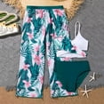 thumbnail image 2 of Ymyiu Bikini for Teens Girls Tankini Sets Rash Guard Bathing Set 3 Piece Bikini Swimsuit with Cover Up Beach Skirt Swimwear Size 8-9 Years (Dark Green,8-9 Years), 2 of 5