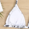 thumbnail image 6 of Linfrsh Girls Three Piece Swimsuit Girl's 3 Piece Swimsuit Cute Triangle Bikini with Ditsy Floral Print Cover Up Kid Bathing Suit(Black,8-9 Years), 6 of 9