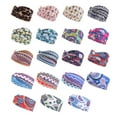 thumbnail image 2 of sweethay Diadema de ganchillo con estampado Floral de leopardo, banda para el sudor ancha transpirable, accesorios para peinados, gimnasio, Type3 NO3, 2 of 6