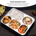 thumbnail image 4 of 1 Pce Assiette Compartimentée en Acier Inoxydable Rectangulaire à 5 Sections Plateau de Service pour Aliments, 4 of 8