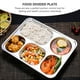 thumbnail image 2 of Bandeja rectangular de acero inoxidable con 5 secciones para servir alimentos., 2 of 8