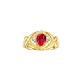 thumbnail image 1 of RYLOS Rings for Women 14K Yellow Gold Ring XOXO Hugs & Kisses 7X5MM Gemstone & Diamond Ring July Ruby Jewelry Size 8, 1 of 7
