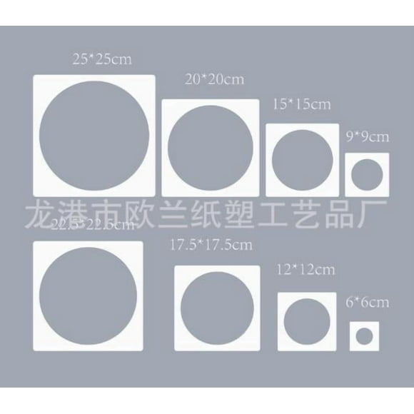 Circle Templates Pet White 8Pcs 6.9In