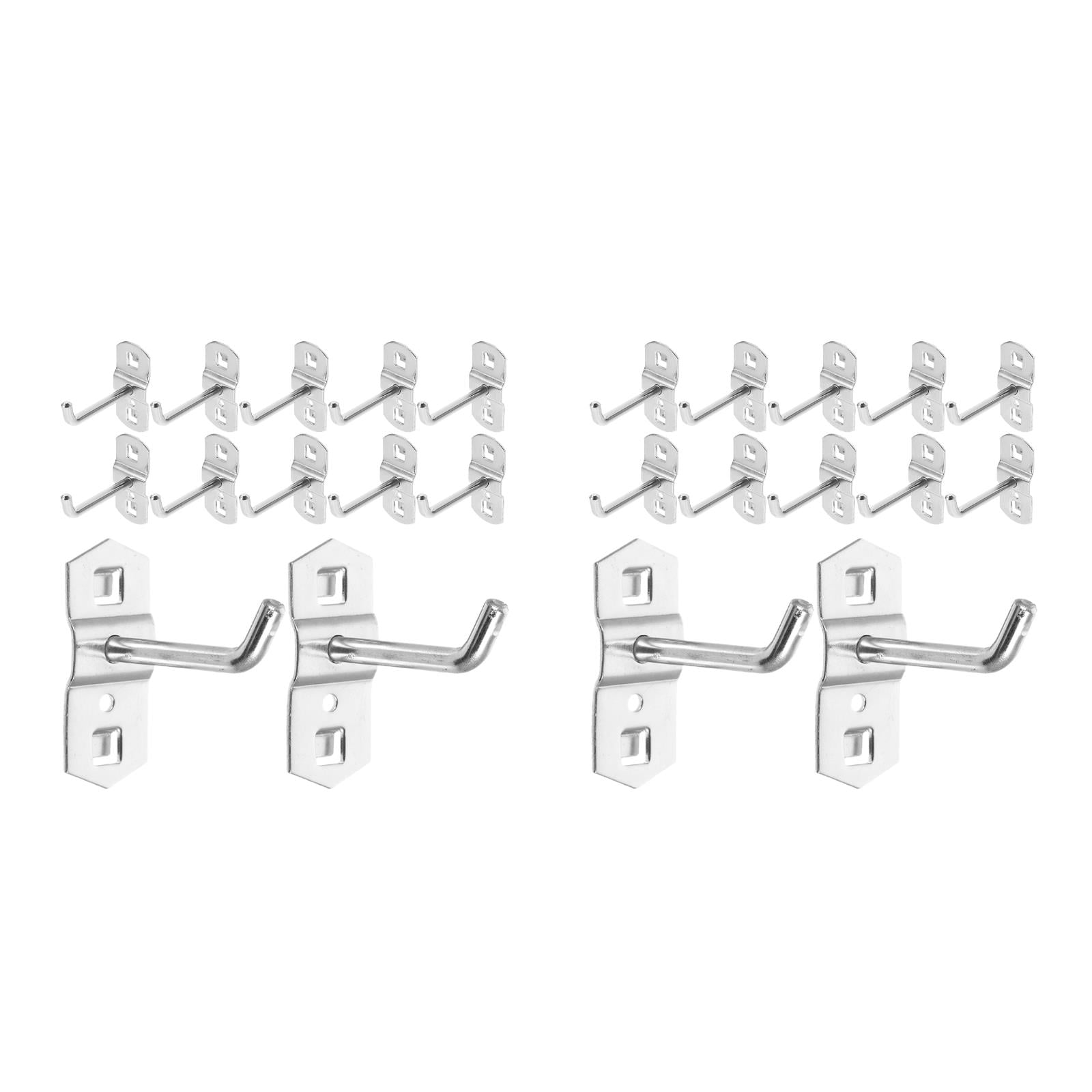 FRCOLOR 24 pcs Retail Display Hooks Metal Pegboard Hanging Hooks Wall Panel Hanger Heavy Duty Iron Hooks for Shop Garage Wall Organization