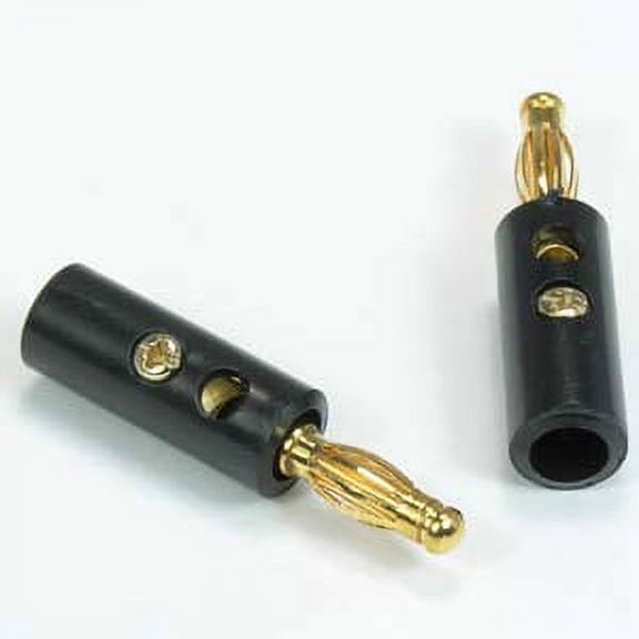 ACCL Banana Plug Gold Plated Plastic Black, 1 Pack