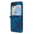 thumbnail image 5 of Allytech Slim PU Leather Case for Galaxy Z Flip 5, 3D Geometric Lattice Luxury Slim Fit Soft Shell Bumper Shockproof Cell Phone Case Cover for Samsung Galaxy Z Flip 5, Darkblue, 5 of 5