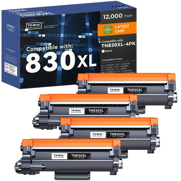Compatible TN830XL Toner Cartridges Replacement for TN830 TN-830XL 830XL Toner Cartridge Work with HL-L2460DW DCP-L2640DW HL-L2400D HL-L2405W MFC-L28