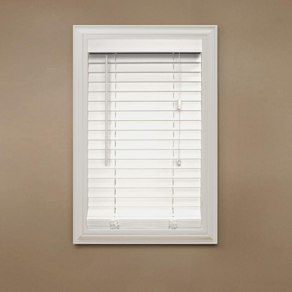 (2Pack) Home Decorators CuttoWidth White 2 in. Faux Wood Blind 35