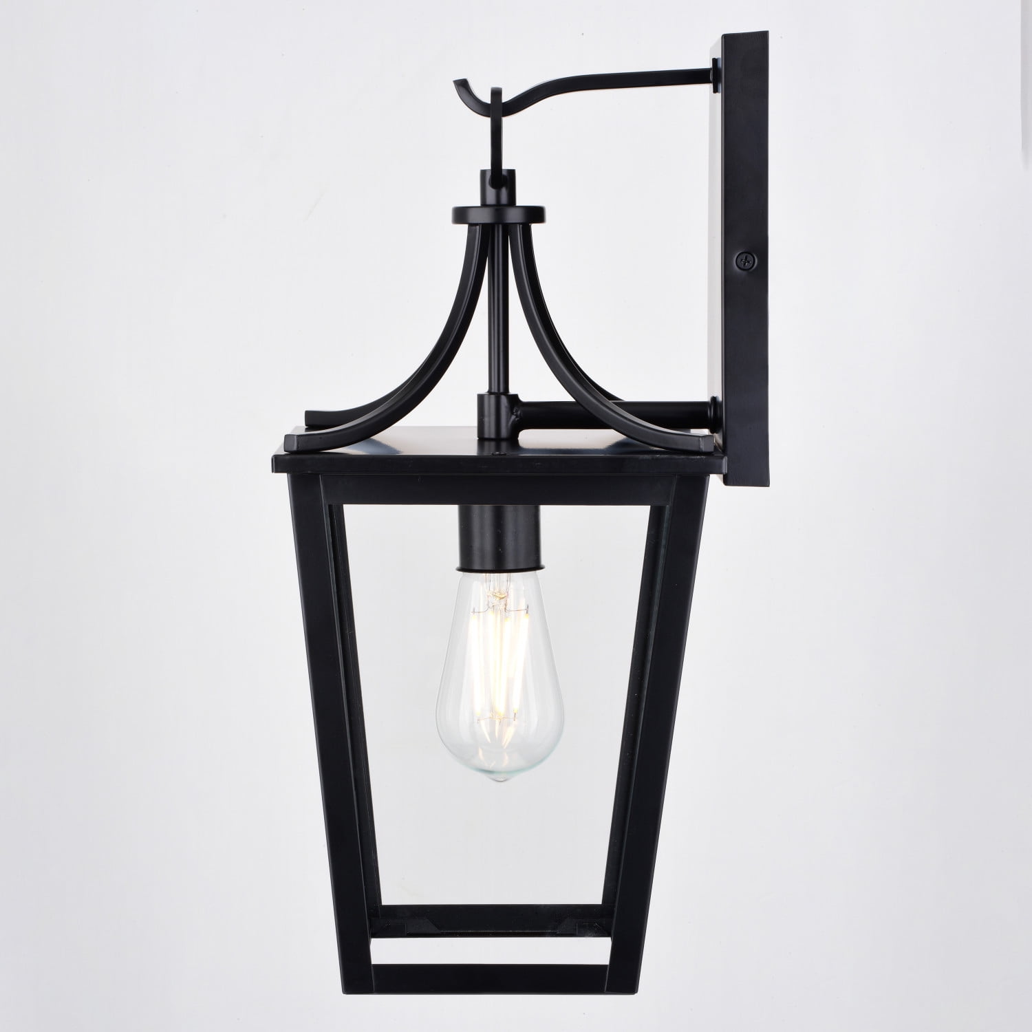 Cottage Grove 1 Light Matte Black Transitional Outdoor Wall Lantern Clear Glass