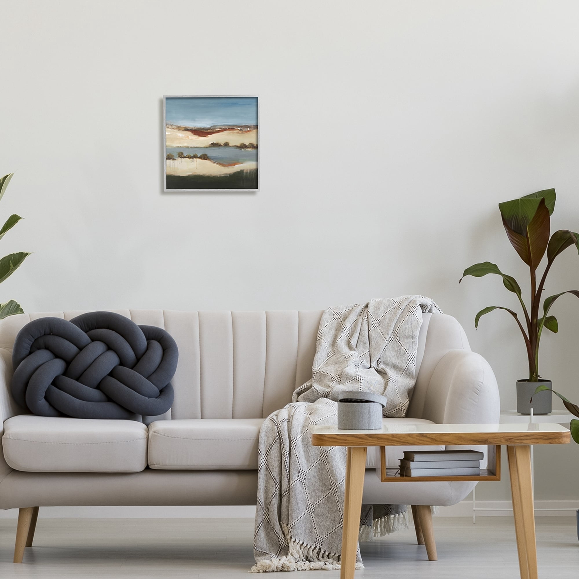 Stupell Industries River Flowing Clear Sky Nature Paint Drip Detail Painting Gray Framed Art Print Wall Art, Design by Lisa Ridgers