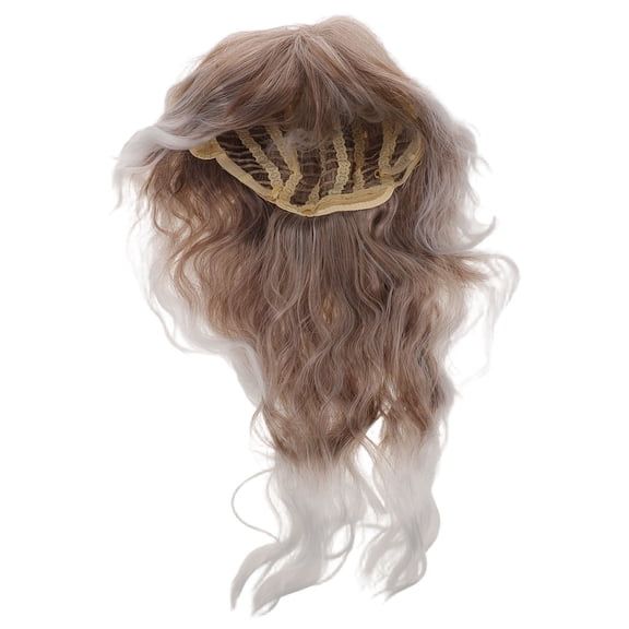 BESTYASH Beige Ombre Long Curly Wig with Retro Mullet Style for 70S 80S Rock Concert and Music Festival