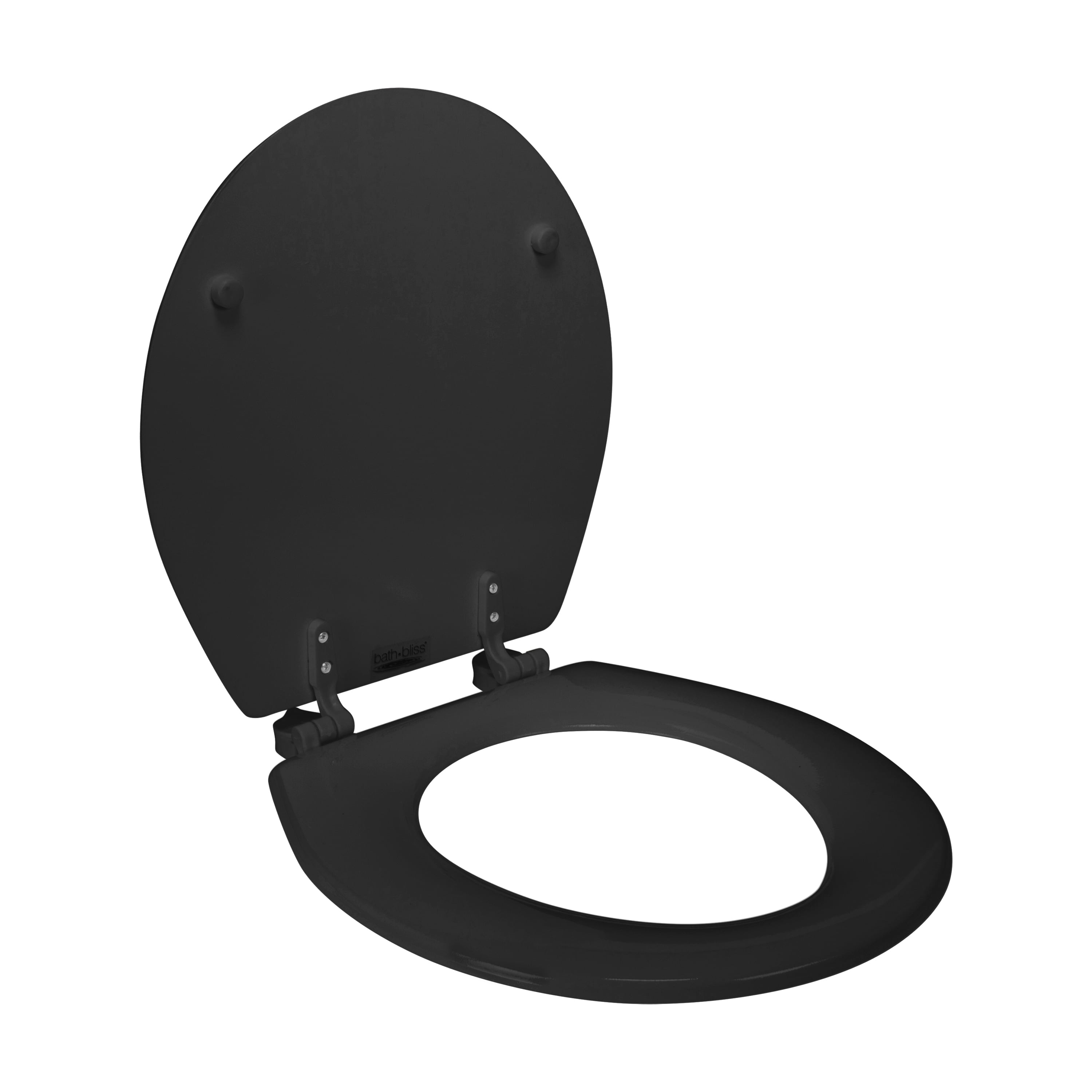 Bath Bliss Beveled Standard Round Toilet Seat Black