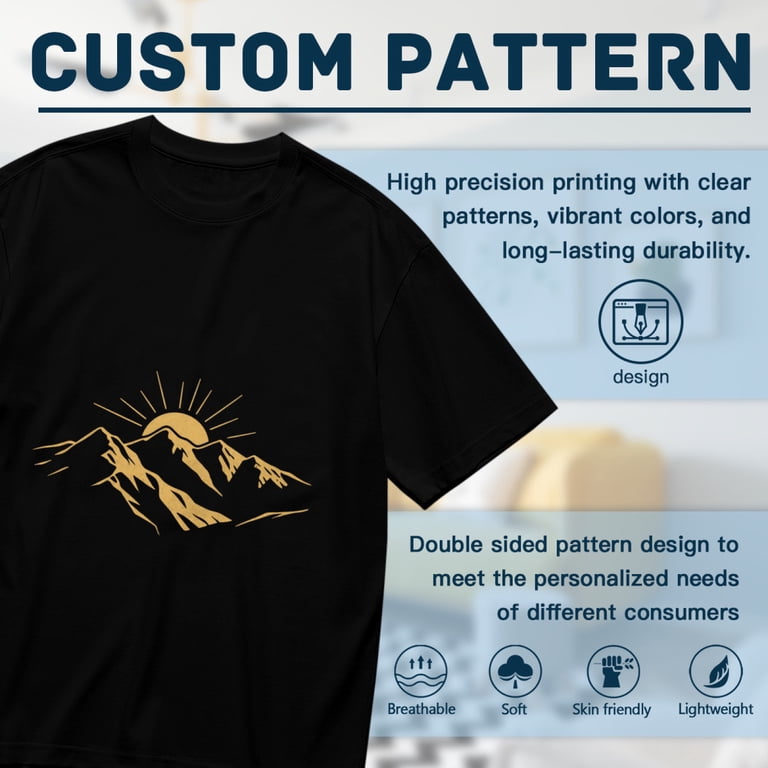 Black T Shirts for Men, Mountain, Sun, Graphic Mens Graphic Tees