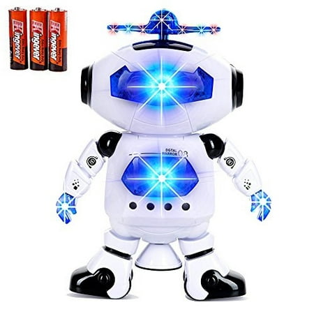 Toysery Electronic Walking Dancing Robot Toys With Music Lightening For Kids Boys Girls Toddlers, Battery Operated