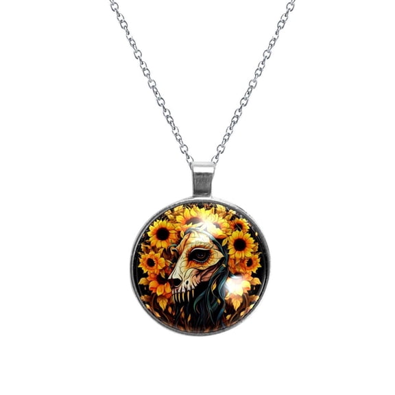 Unicorn Stunning Glass Circular Pendant Necklace - Women's Jewelry