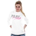 thumbnail image 5 of Pray For A Cure Breast Cancer Sport Women's Long Sleeve T Shirt Brisco Brands S, 5 of 6