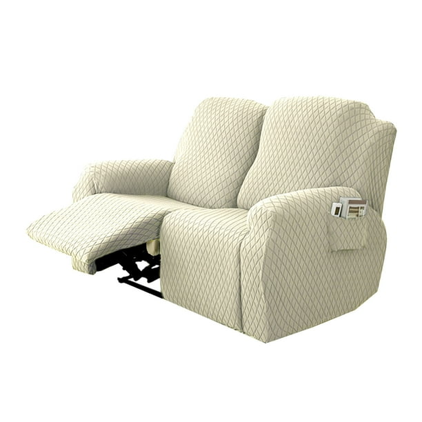 Nvzi Funda de sofá elástica de jacquard para 2 plazas, funda para sillón reclinable, fácil de instalar, lavable, protector de sofá (beige)