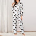 thumbnail image 2 of Balery Dachshund On A Skateboard Conjunto de Pijama con Estampado para Mujer, Conjunto de Dos Piezas con Manga Larga, Ropa de Dormir Suave con Bolsillos, Pijamas Cómodos-XX-Large, 2 of 7