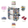 thumbnail image 4 of Foldable Clothes Storage Bags Clothes Organizer Bin with Clear Windows for Clothes Bedding Vibrant Abstract Floral, 4 of 6