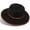 A_ Black, variant on Womens Flat Crown Woven Fedora Hat with Adjustable Buckle Leather Trim for Summer Coastal Trip Garden Photo Session Patio Brunch Packable Anti-UV Vacation Headwear Black