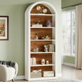 thumbnail image 2 of Tribesigns 6-Tier White Arched Bookshelf, 75.98" Tall Arched Bookcase with Storage Shelves, Floor Standing Open Display Shelving Unit for Living Room, Bedroom, Home Office (White, 6-Tier), 2 of 16