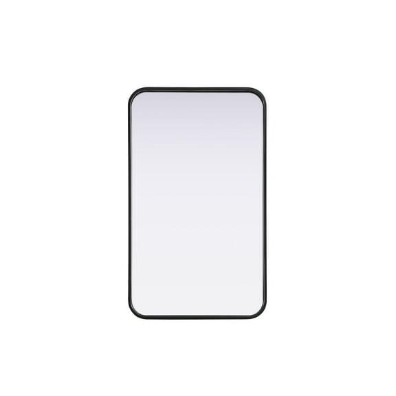 Elegant Decor Contour Metal Rectangle Mirror 18x30 in Black