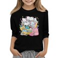 thumbnail image 2 of Back To School Outfits for Girls Cute Shirts for Girls 3/4 Sleeve Funny Book Pencil Girls Shirts Crew Neck Soft Casual Big Sister Outfit Blouse T-Shirt Black 3-4 Years, 2 of 4