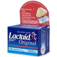 Lactaid Original Strength Lactase Enzyme Supplement, Caplets - 120 Ea