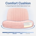 thumbnail image 4 of Celtoss Criss Cross Home Office Chair, Armless Swivel Task Computer Chair with Wheels, in Fabric, Vanity Style, Pink, 4 of 9