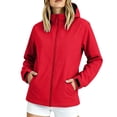 thumbnail image 2 of Cmfcve Rain Jacket for Women Waterproof Lightweight Windbreaker Jacket with Hood Packable Zipper Raincoat with Pockets M-4XL, 2 of 7