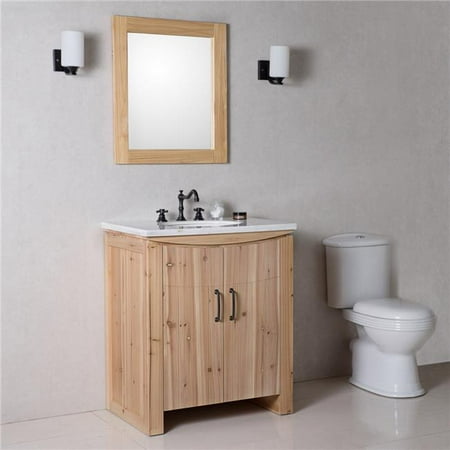 30' Single Natural - 30 in. Single Sink Vanity Solid Fir Jazz Natural, White