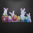thumbnail image 7 of CoreLiving Resin Easter Bunny Rabbit Figurine Set with Eggs for Spring Home Table Centerpiece Farmhouse Indoor Office Mantel Decor Happy Easter Decoration, 7 of 7