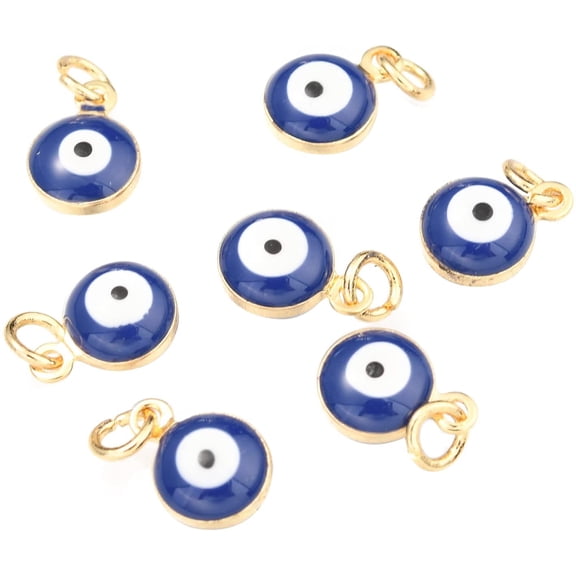 50pcs Evil Eye Charms Alloy Enamel Gold Charms Women Bracelet Pendants for DIY Jewelry Making